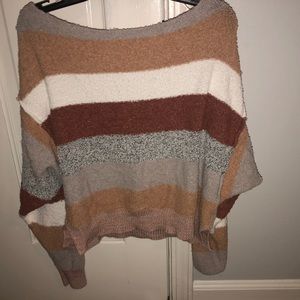 multi-color, off the shoulder free people sweater